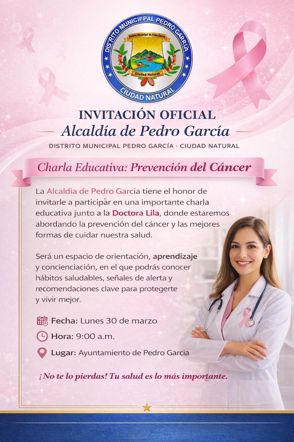 Invitación a charla educativa