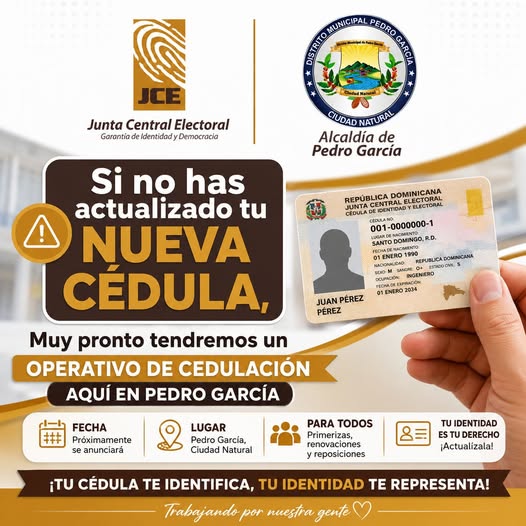 La Alcaldía de Pedro García prepara un operativo especial de cedulación