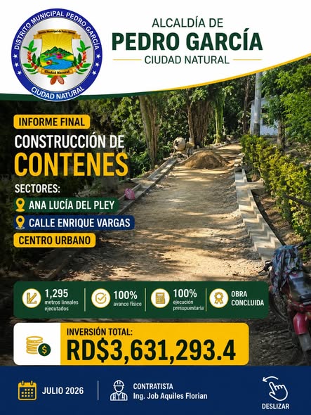 La Alcaldía de Pedro García invierte RD$3,631,293.40 en contenes urbanos